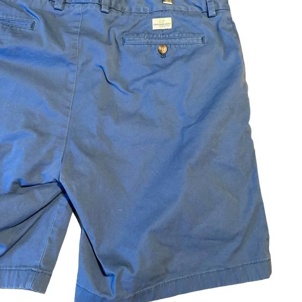 Vineyard Vines Men's Shorts Blue Breaker Short Cotton Size 40 Flat Front Casual‎